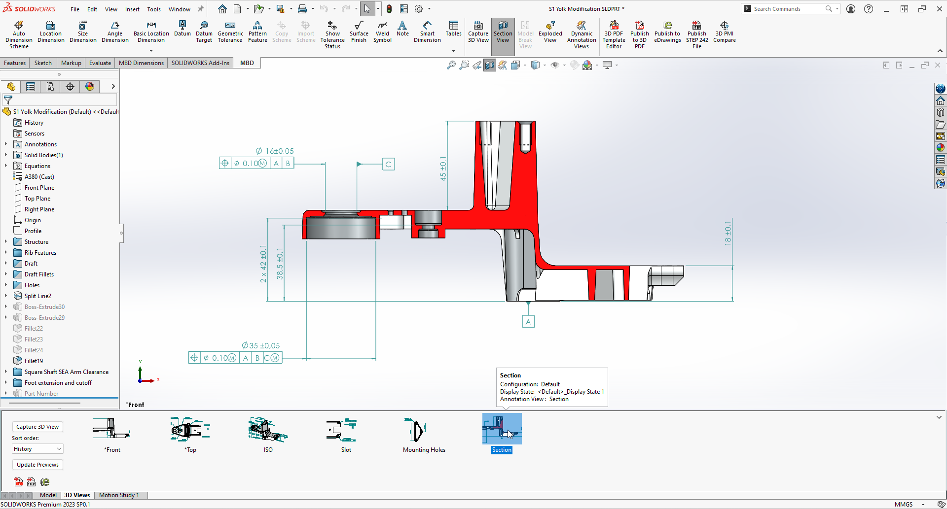 SOLIDWORKS MBD - Section View